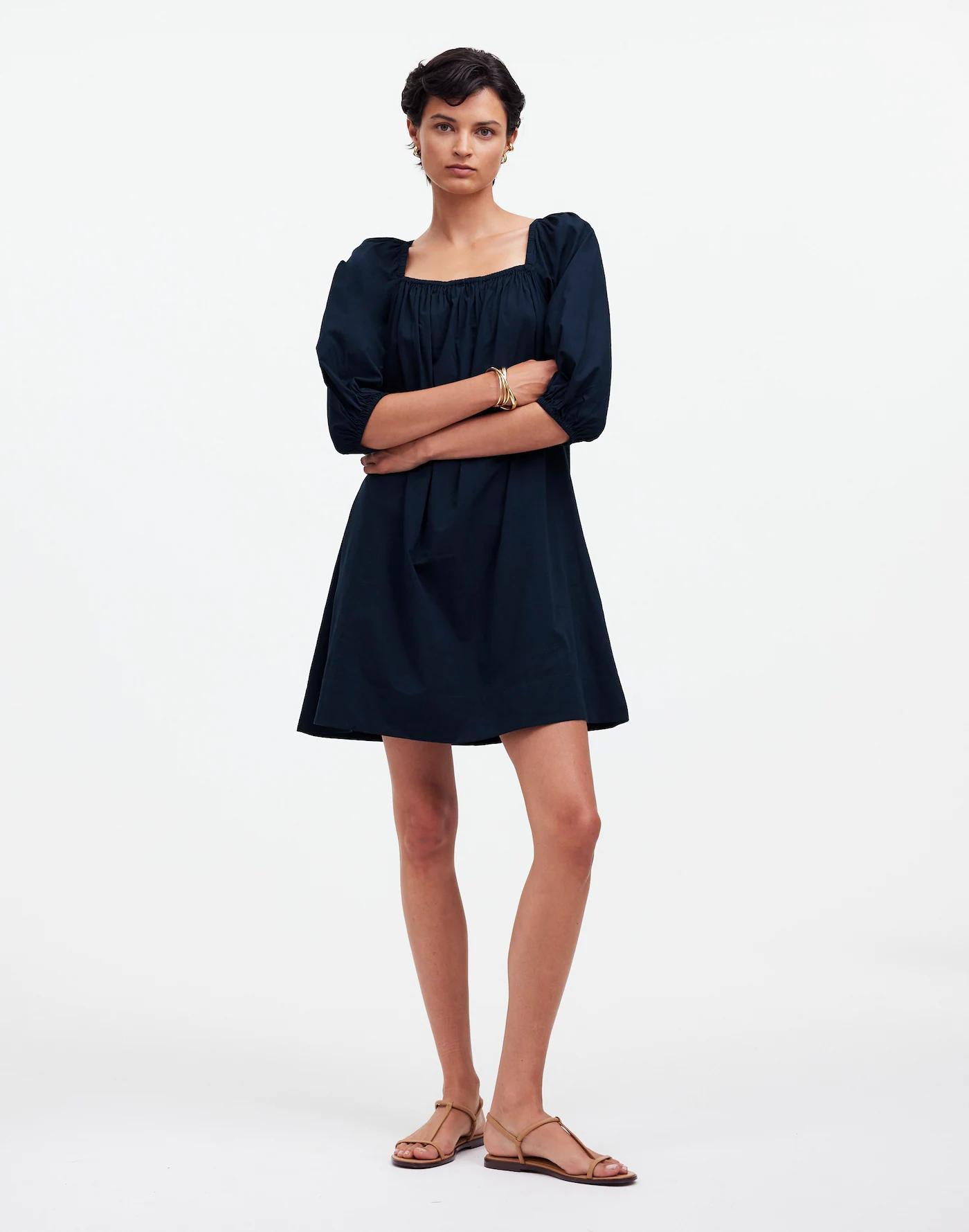 Square-Neck Puff-Sleeve Mini Dress Product Image