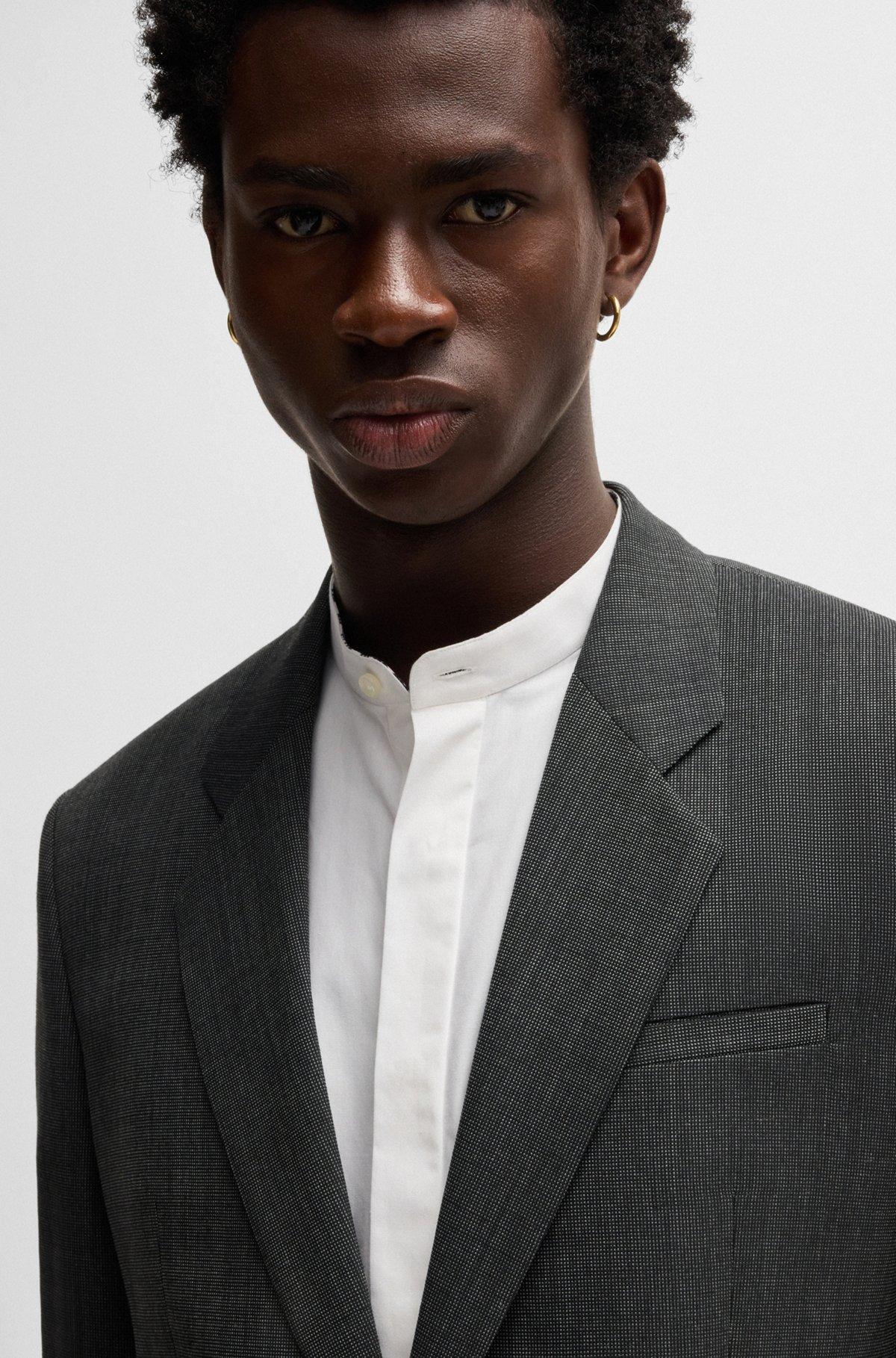 Modern-fit suit in micro-patterned performance-stretch fabric Product Image