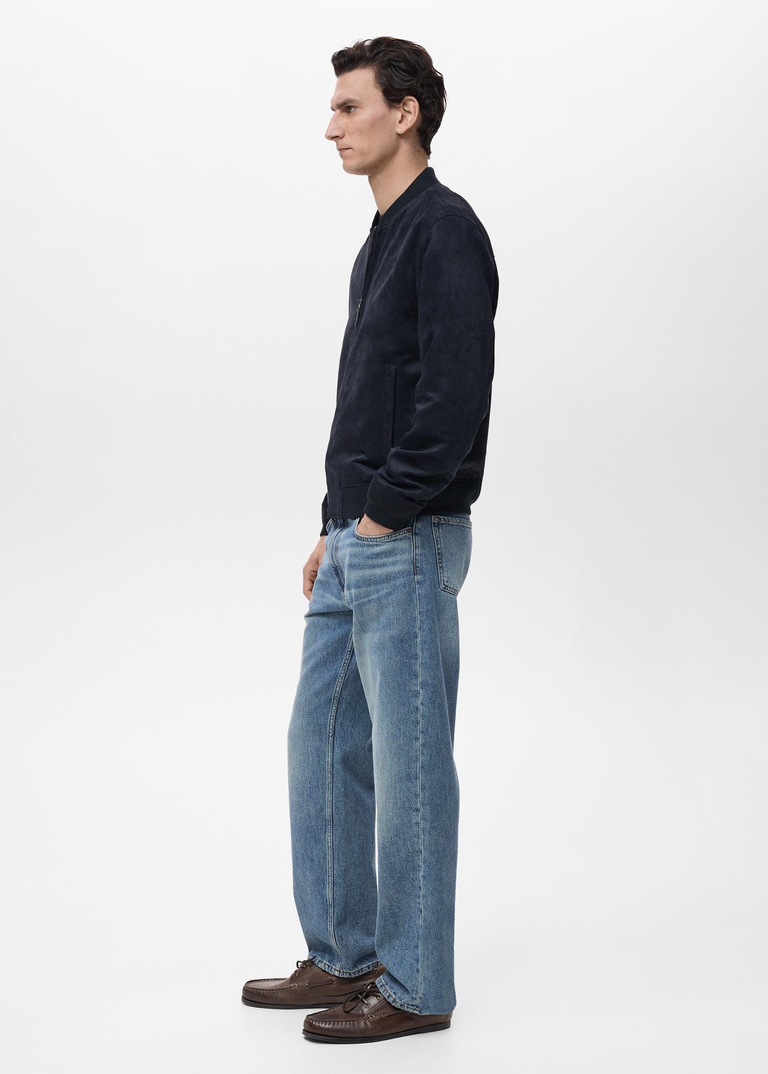 Suede-effect bomber jacket - Men | MANGO USA Product Image