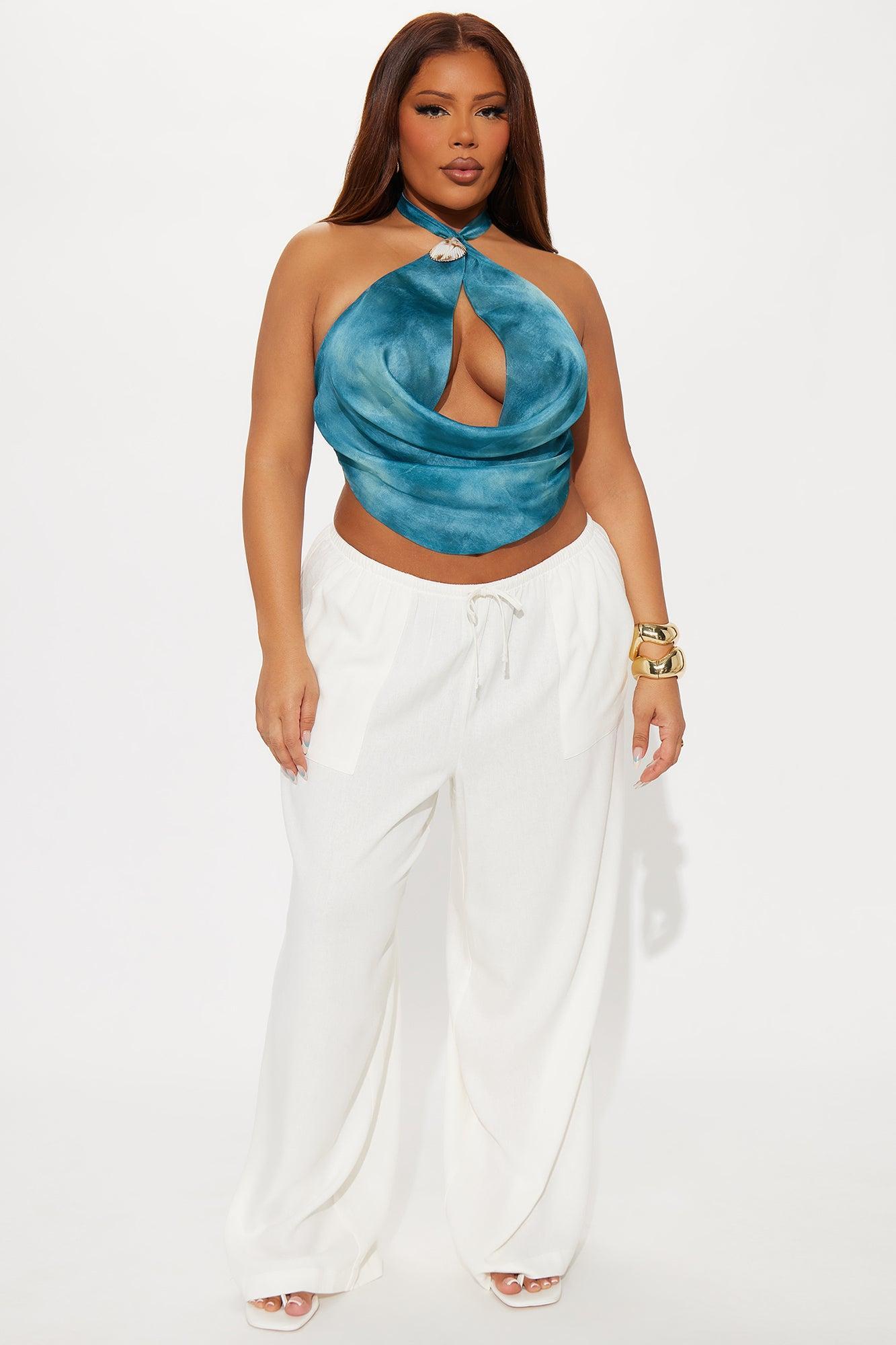 Seaside Soiree Wide Leg Linen Pant - Ivory Product Image