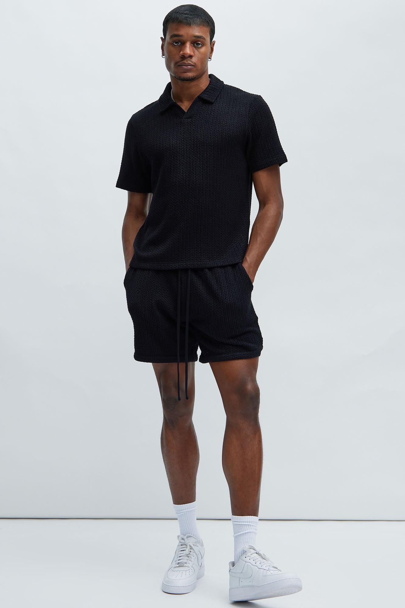 Catanina Textured Polo - Black Product Image