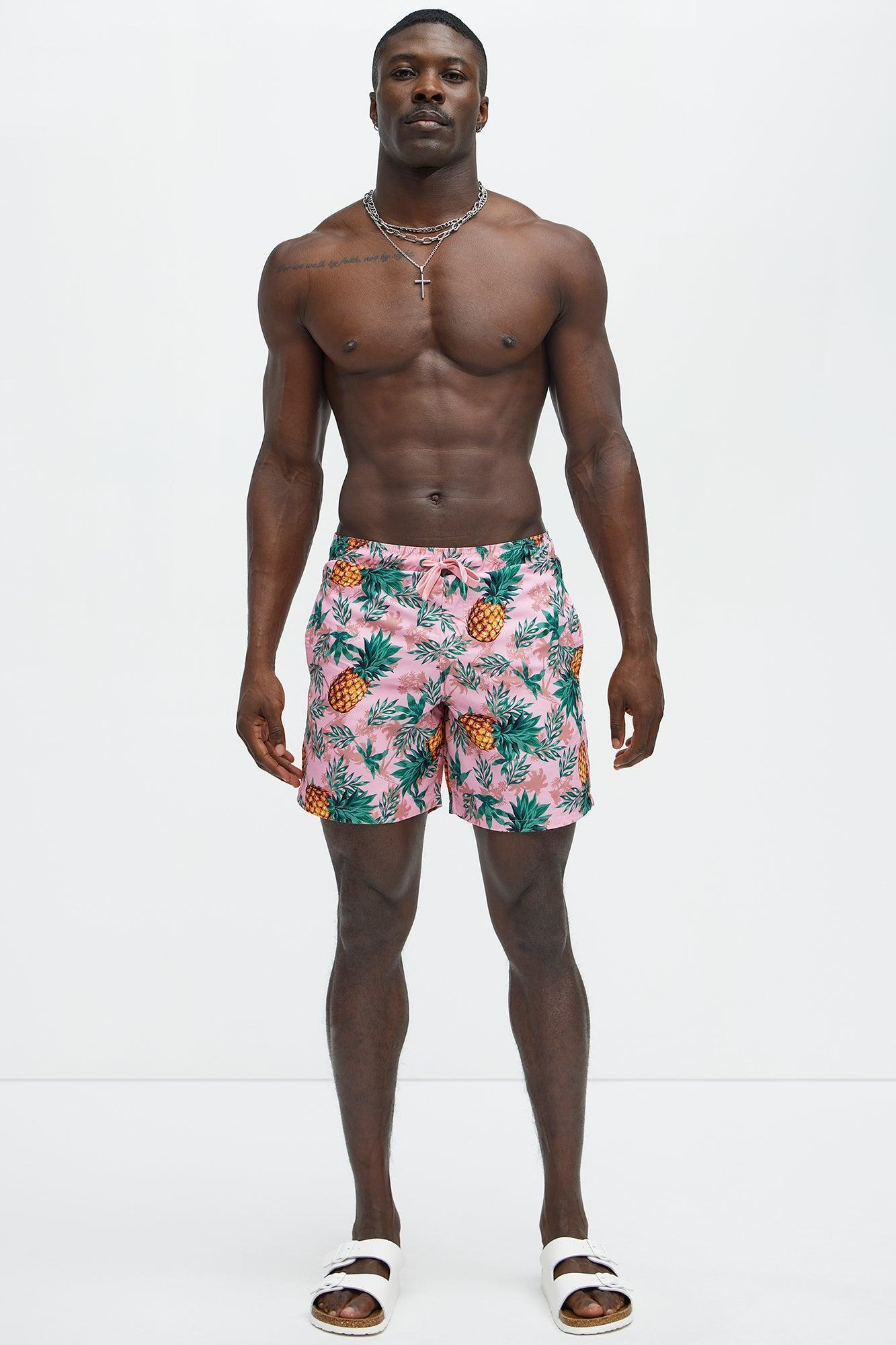 Pineapple Paradise Swim Mid Trunk - Pink Product Image