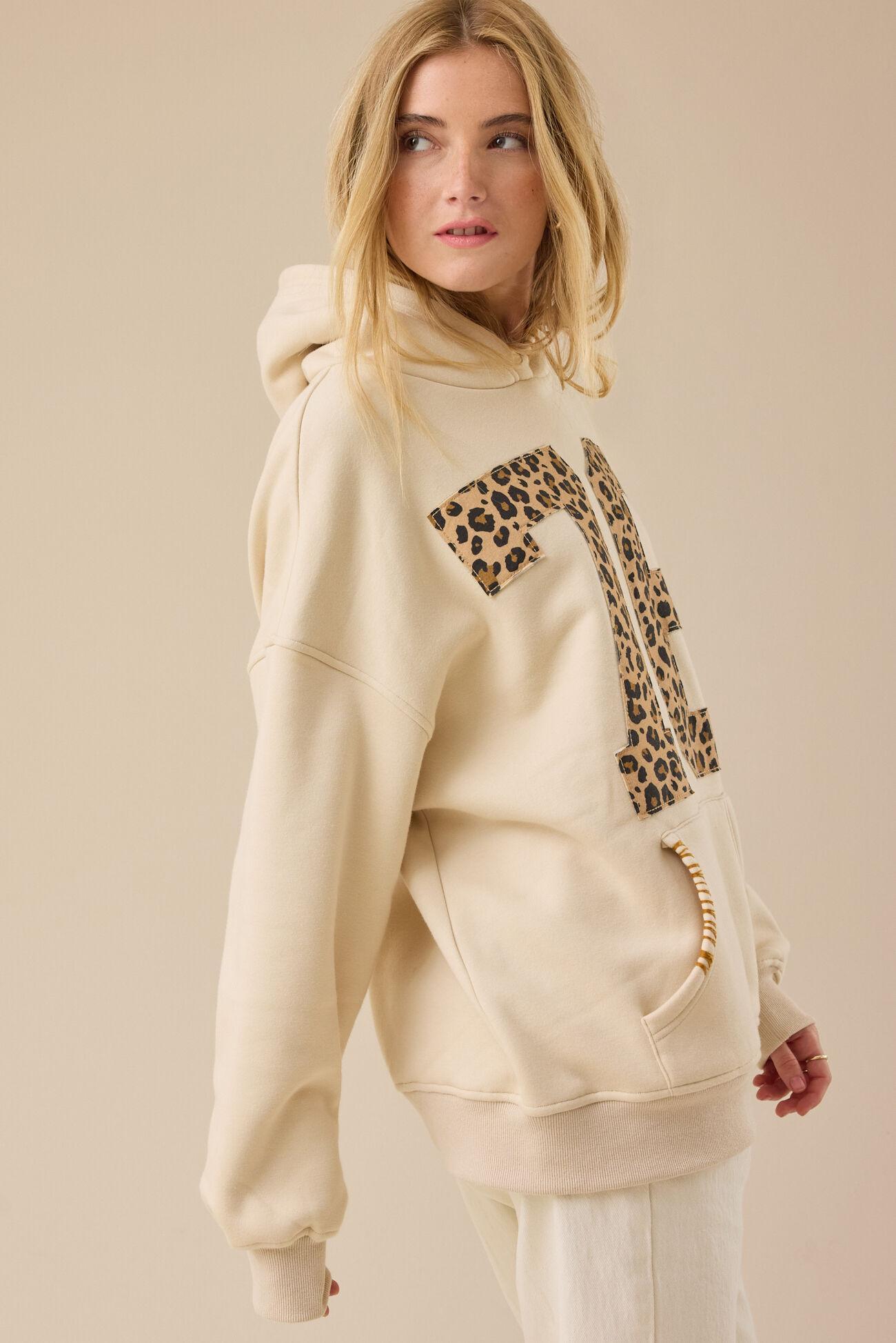 76 Leopard Print Graphic Hoodie Product Image