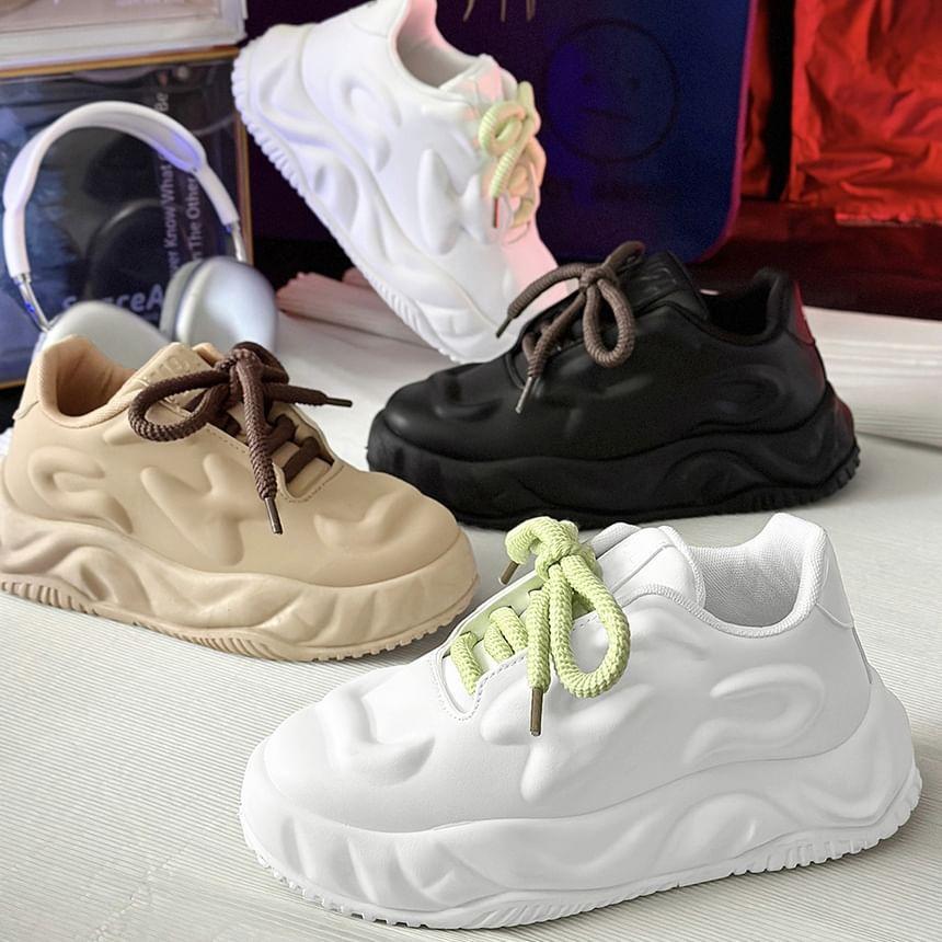 Lace-Up Platform Sneakers Product Image