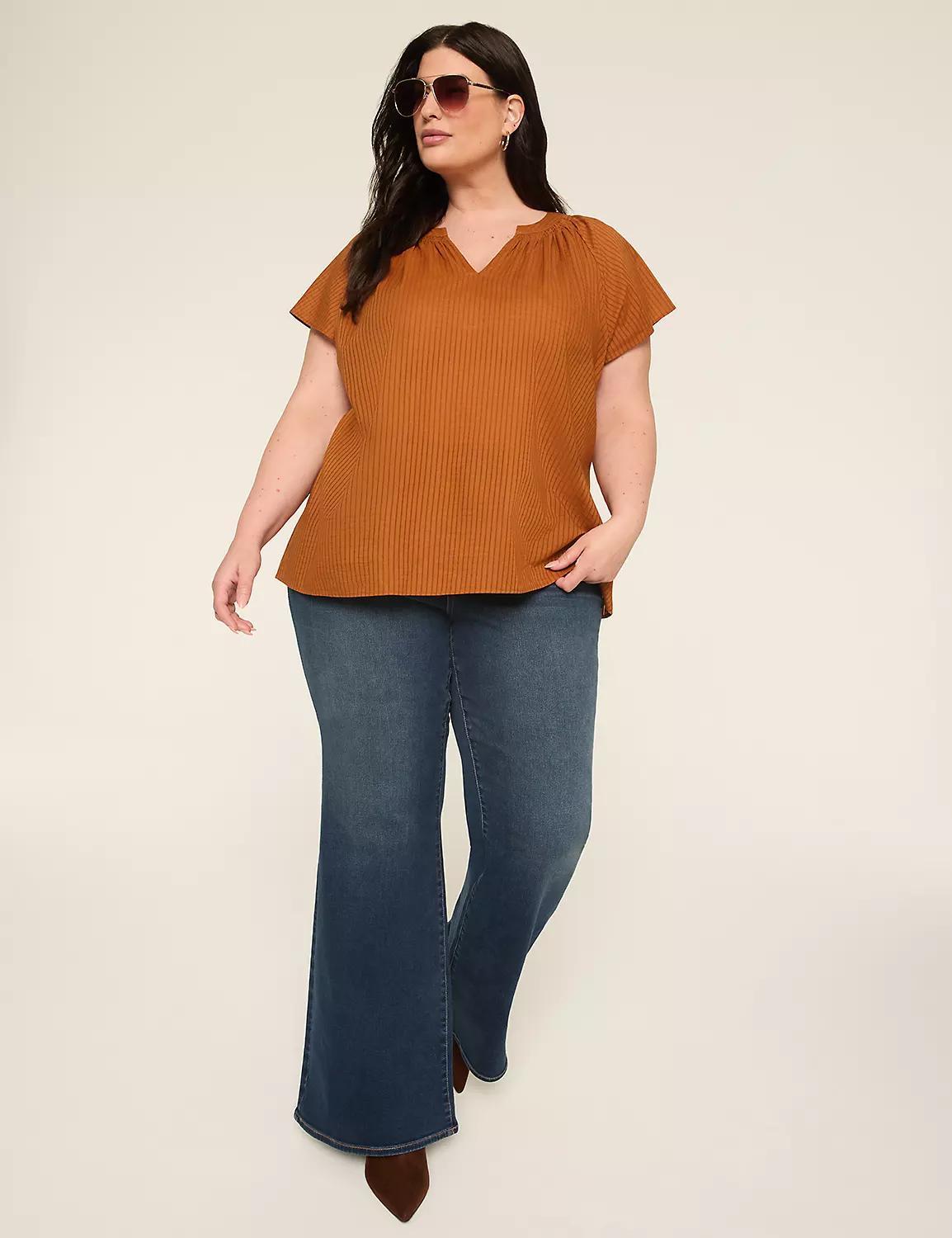 Swing Flutter-Sleeve Popover Blouse Product Image