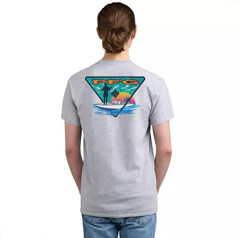 Men's Columbia PFG Print Short Sleeve Graphic Tee, Size: Small, Light Gray Truck Product Image