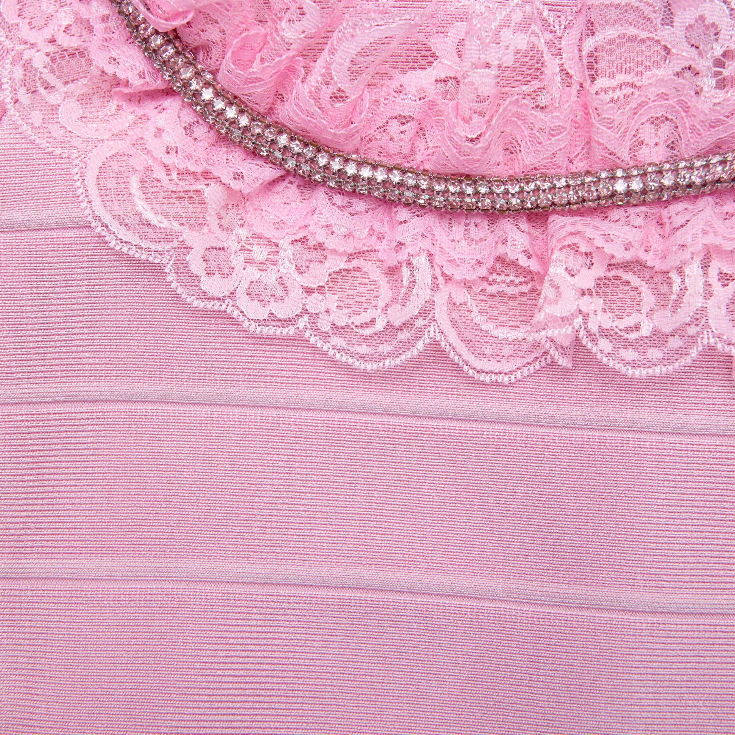 Pink Ruffle Knit Mini Dress Product Image