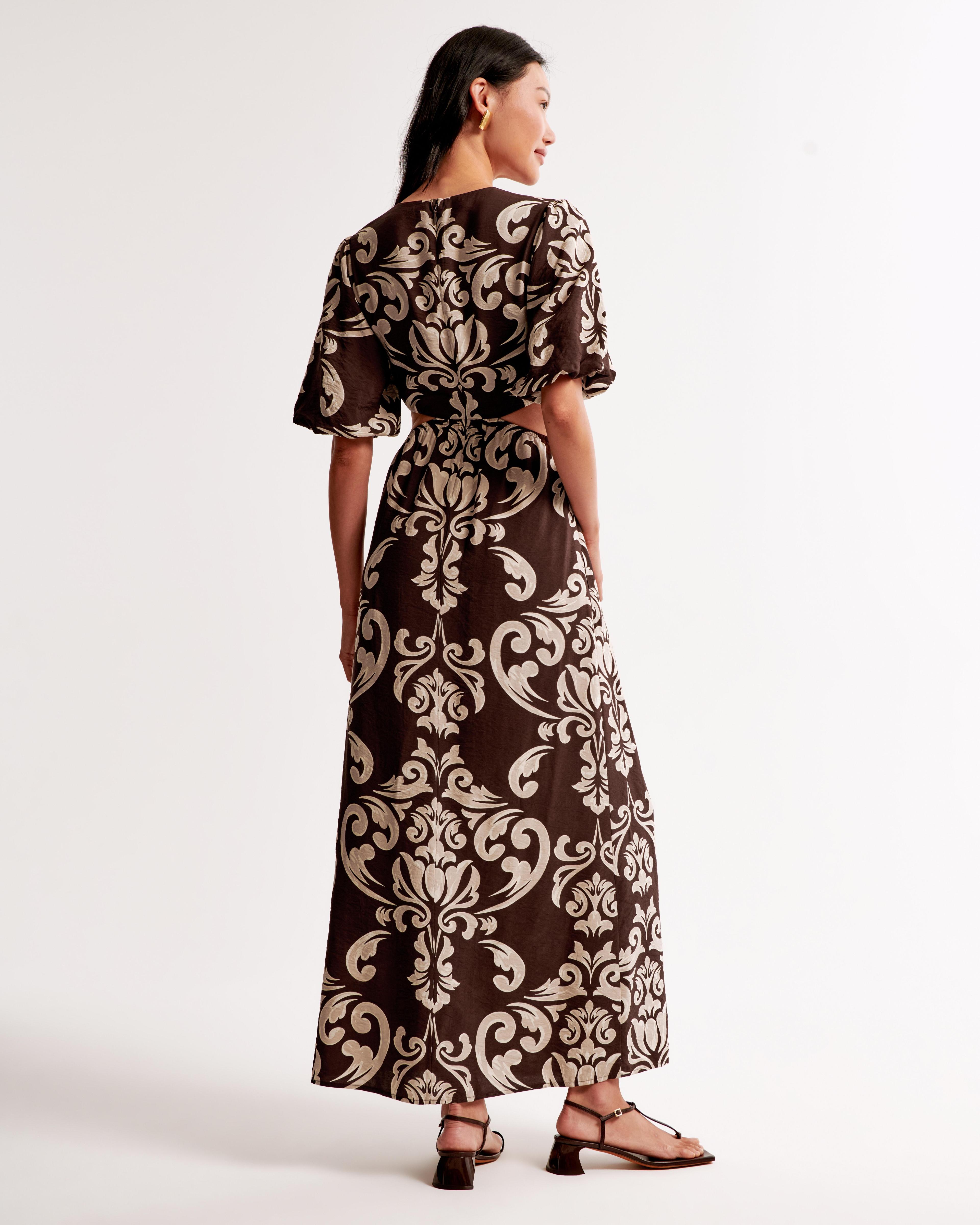 Short-Sleeve Cutout Maxi Dress Product Image