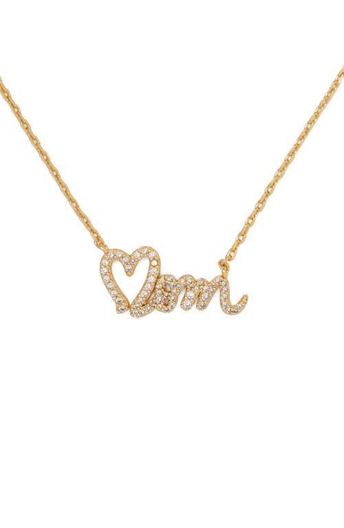 Womens Goldtone & Cubic Zirconia Mom Pendant Necklace Product Image