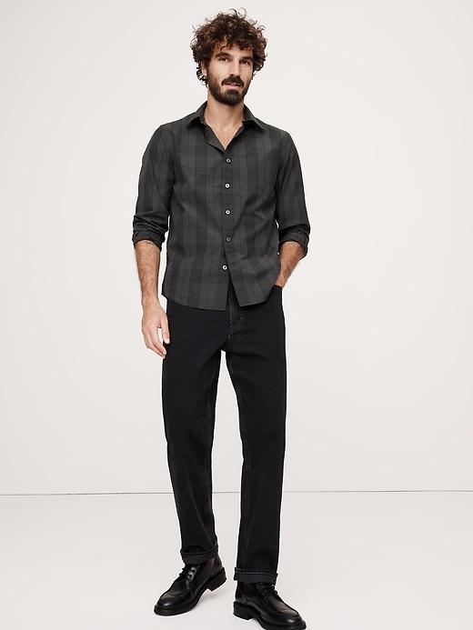 Standard-Fit Washed Cotton Poplin Shirt Product Image