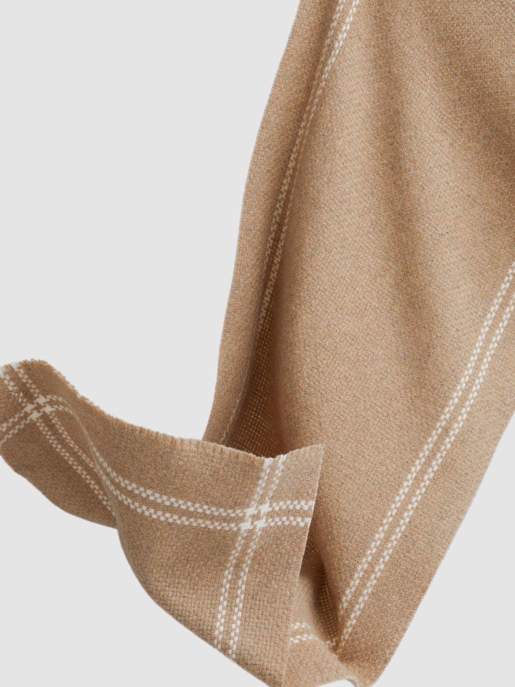 Wool-Cashmere Fringed Scarf in Camel Product Image