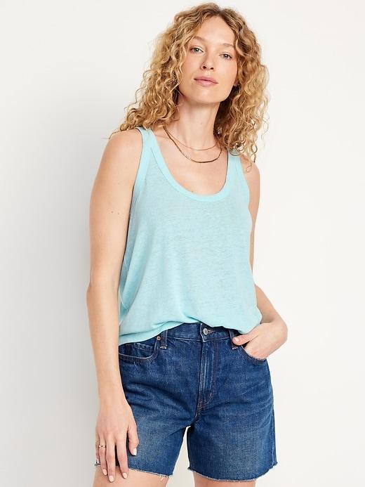 Linen-Blend Tank Top Product Image