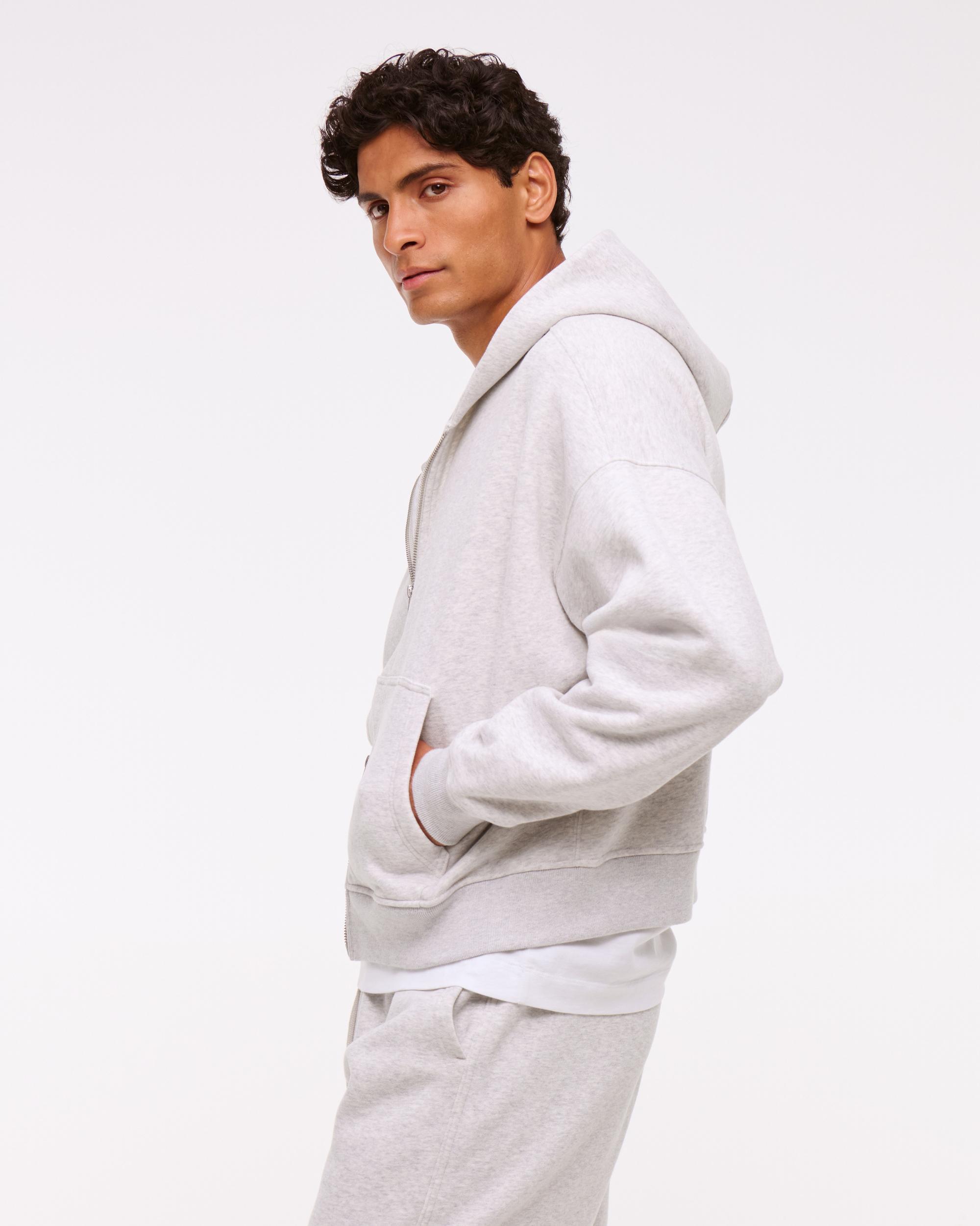Cropped Essential Full-Zip Hoodie Product Image