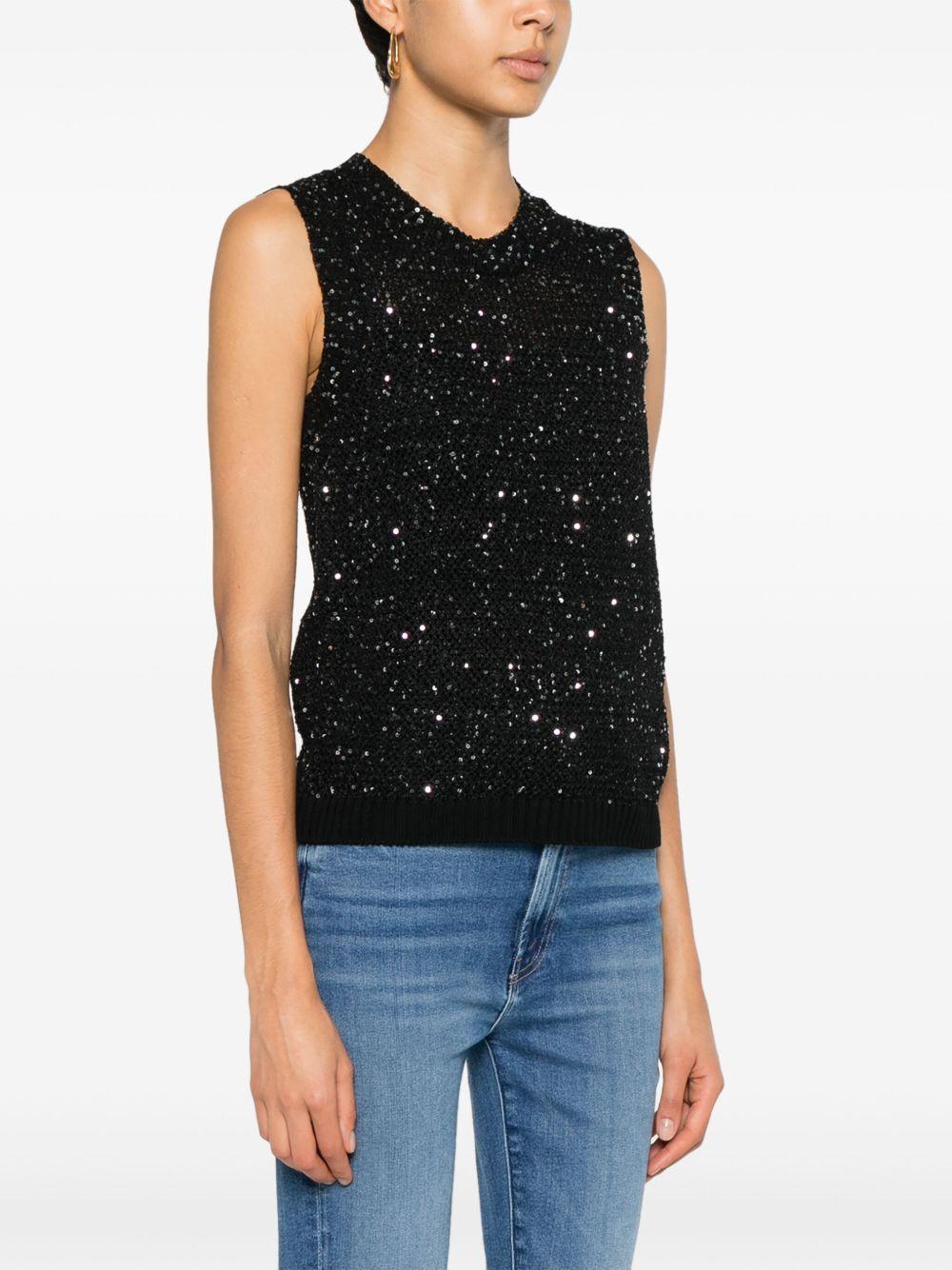 sequin-embellished sleeveless top Product Image