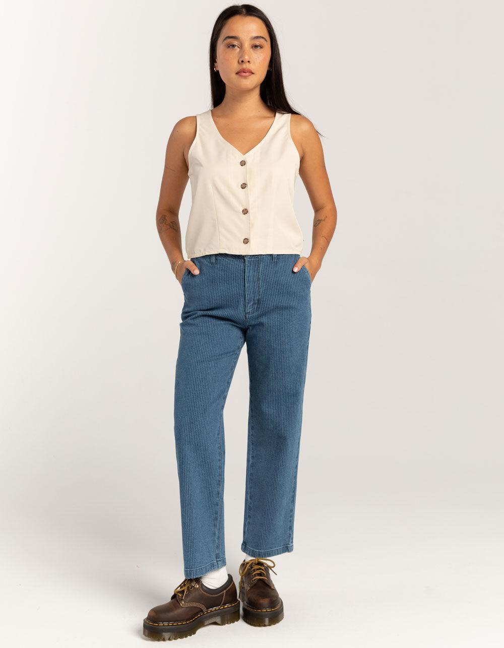 BRIXTON Polanco Womens Button Up Vest - OFF WHITE Product Image