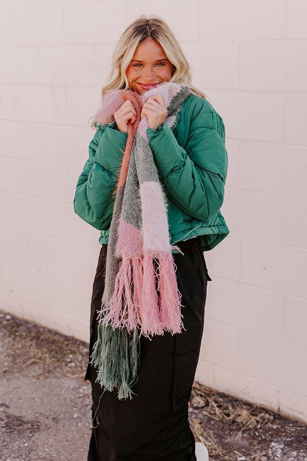 Cozier Than Most Eyelash Knit Scarf In Teal Product Image