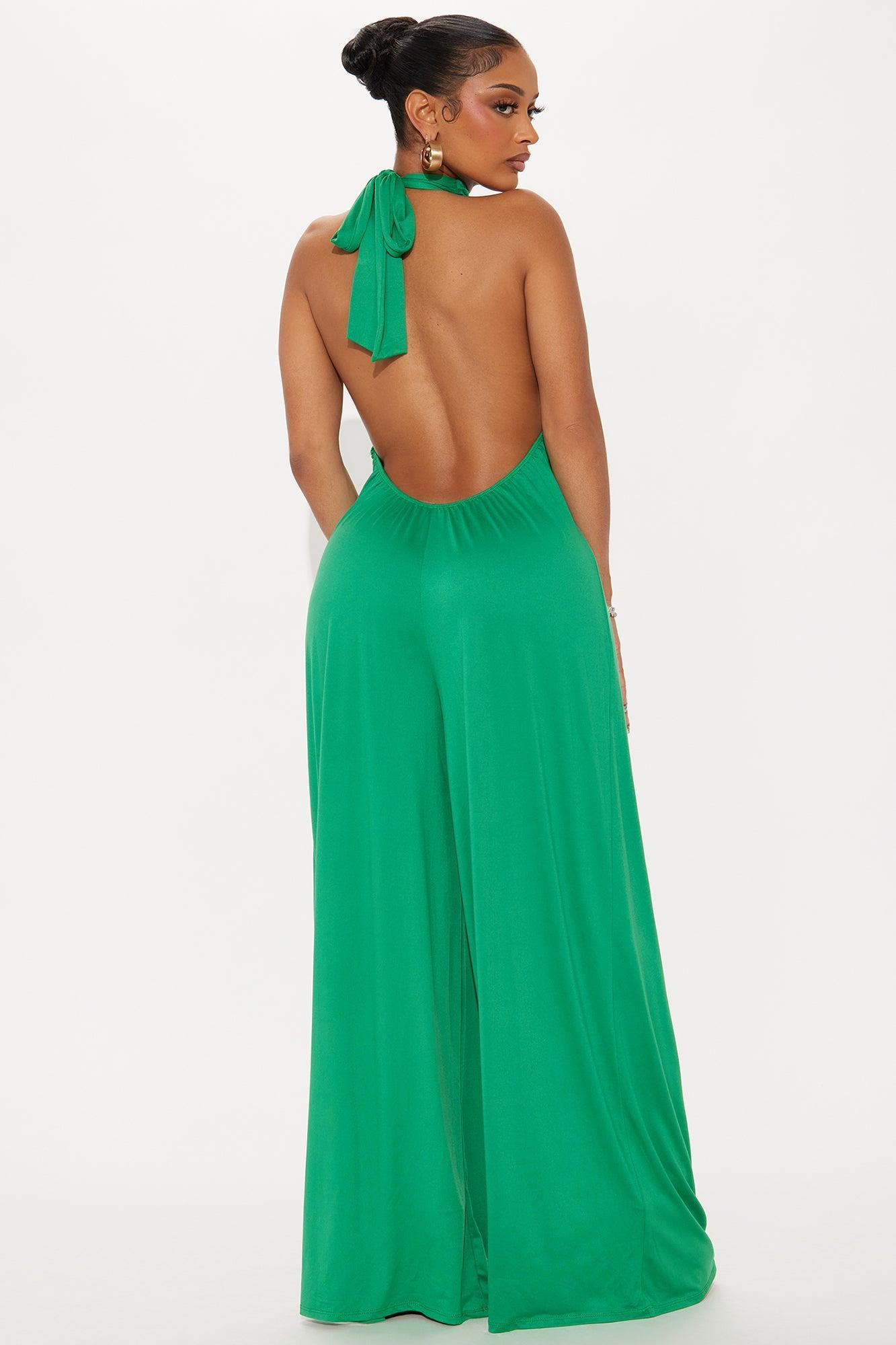 True Blossom Backless Jumpsuit - Green Product Image