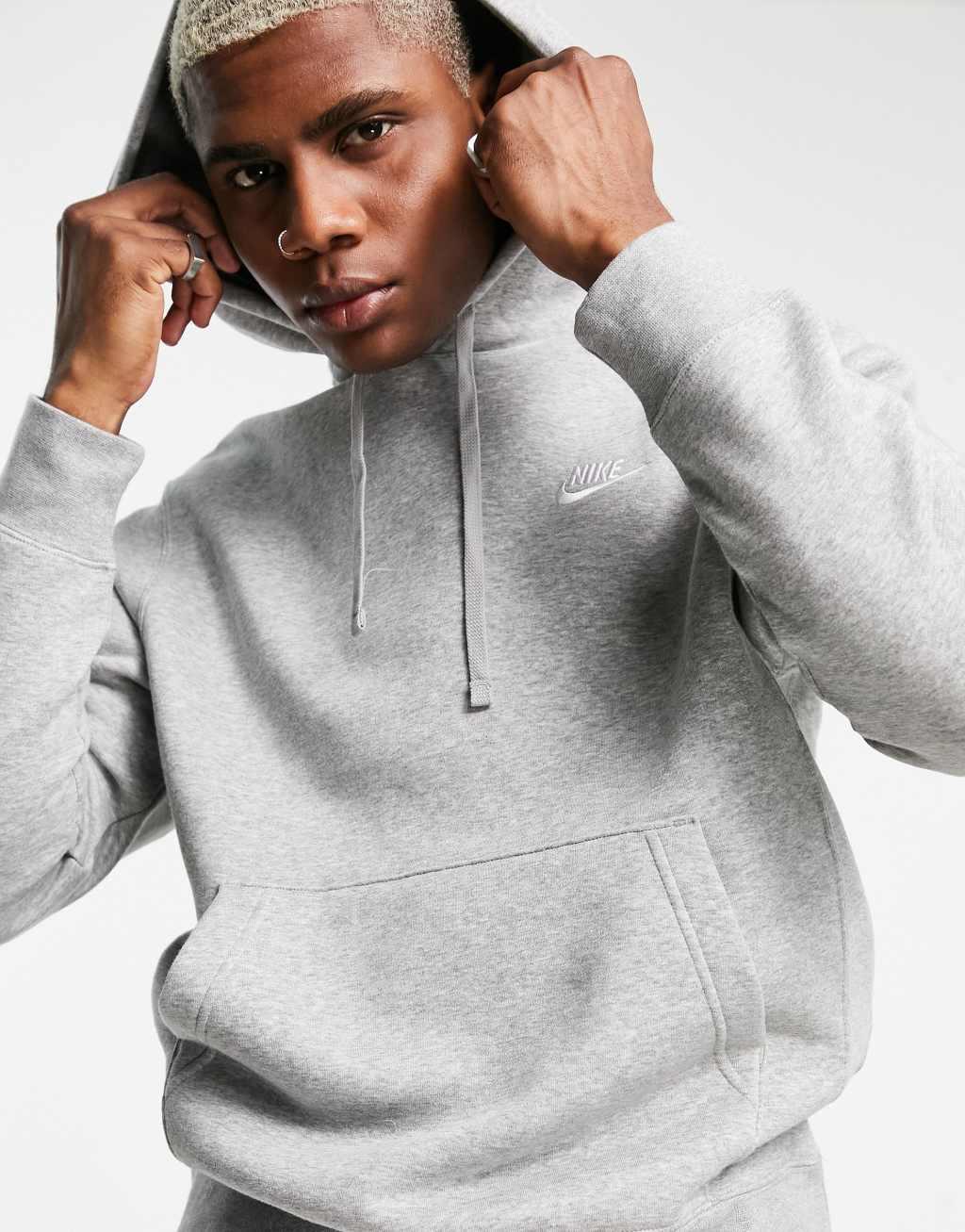 Men's Nike Sportswear Club Fleece Pullover Hoodie, Size: Medium, Grey Heather Product Image