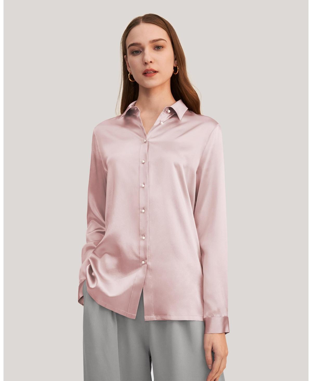 Lilysilk Womens Classic Pearl Button Silk Shirt Product Image