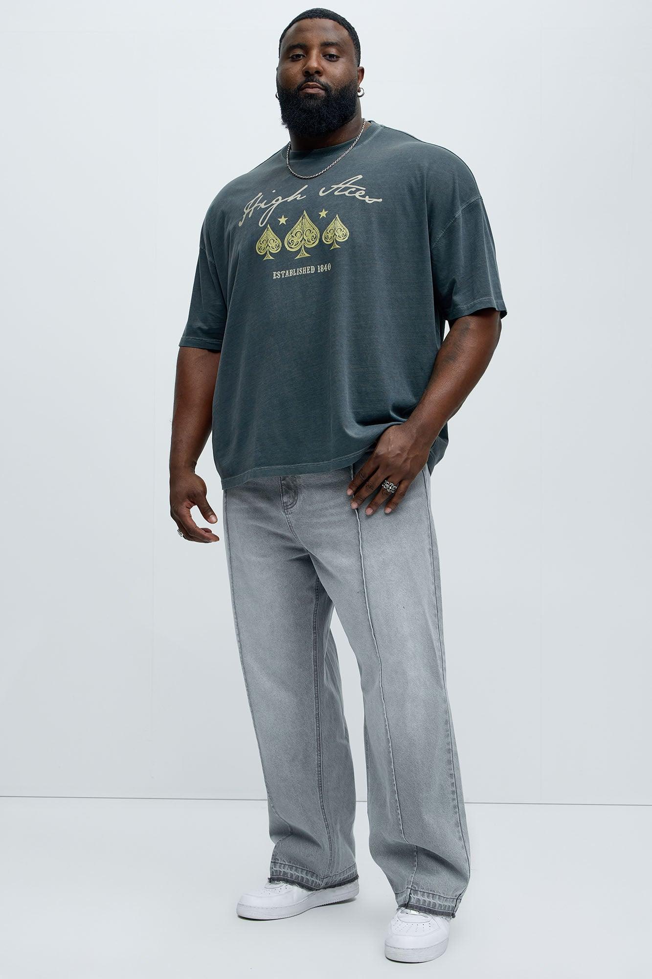 High Aces Oversized Short Sleeve Tee - Grey Product Image