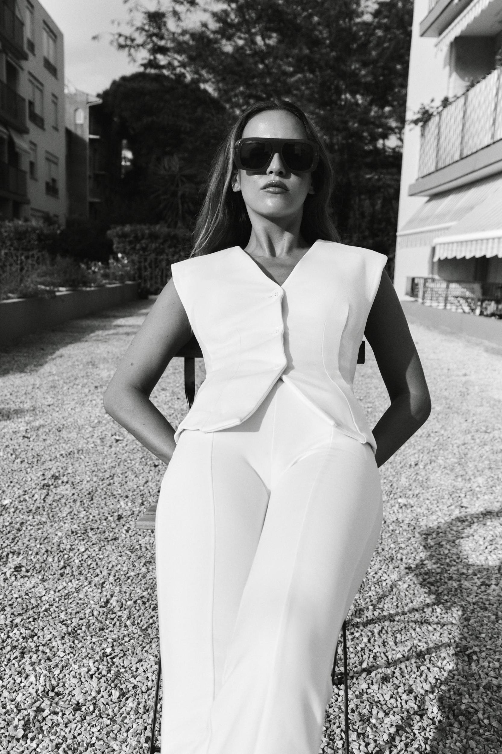 INTERLOCK KNIT VEST TOP Product Image