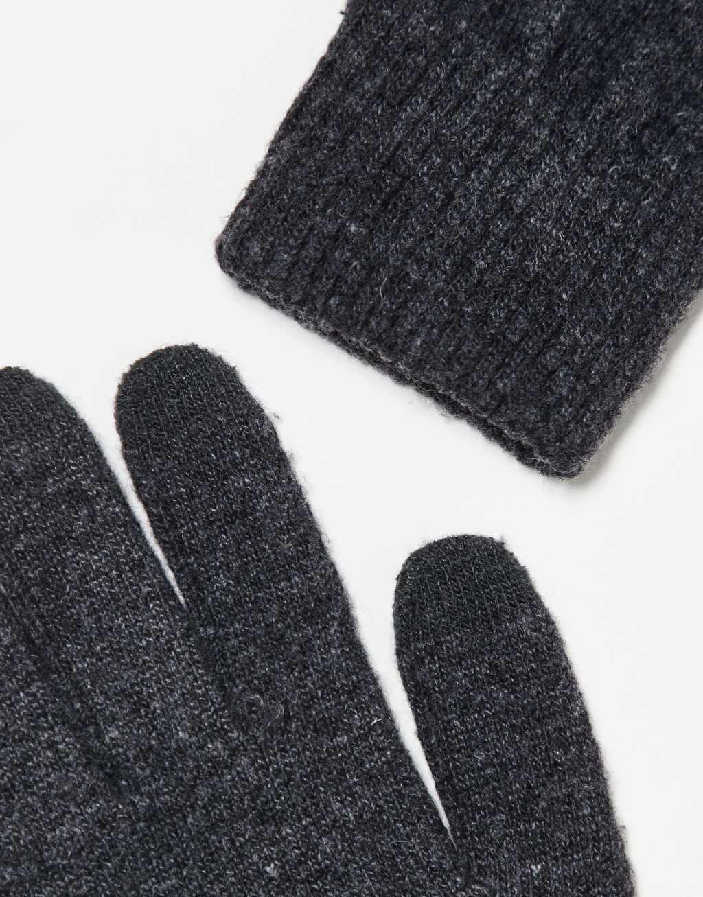 ASOS DESIGN touch screen gloves in polyester in gray Product Image