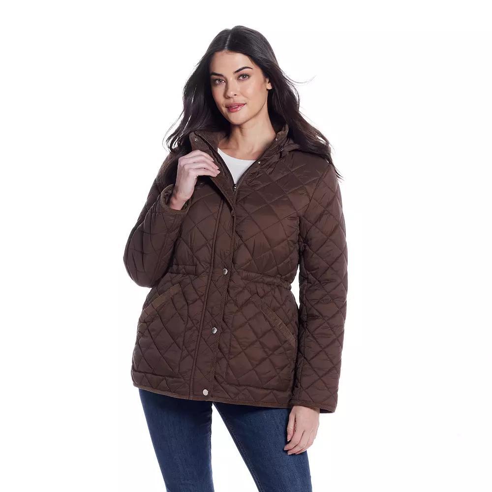 Women's Weathercast Corduroy Trimmed Quilted Anorak Jacket,  Product Image