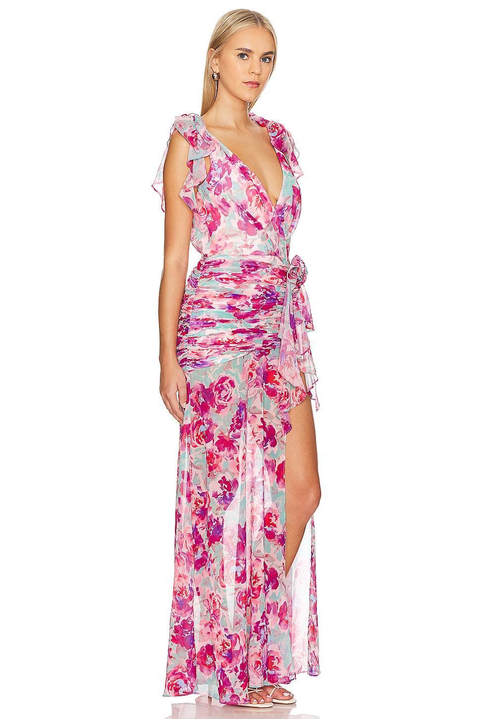 Lovers and Friends x Anja Dujakovi? Jade Gown in Pink Floral Multi Product Image