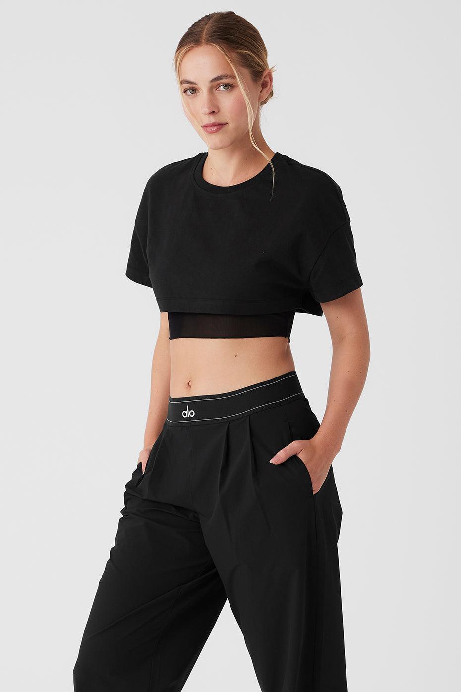 Made You Look Cropped Short Sleeve Tee - Black Female Product Image