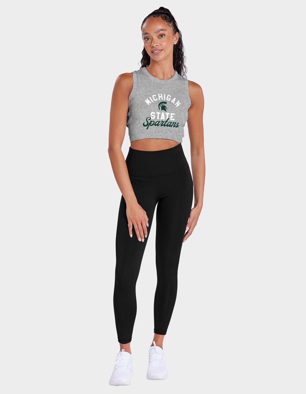 MICHIGAN STATE UNIVERSITY Classic Script Womens Cropped Tank Top Product Image