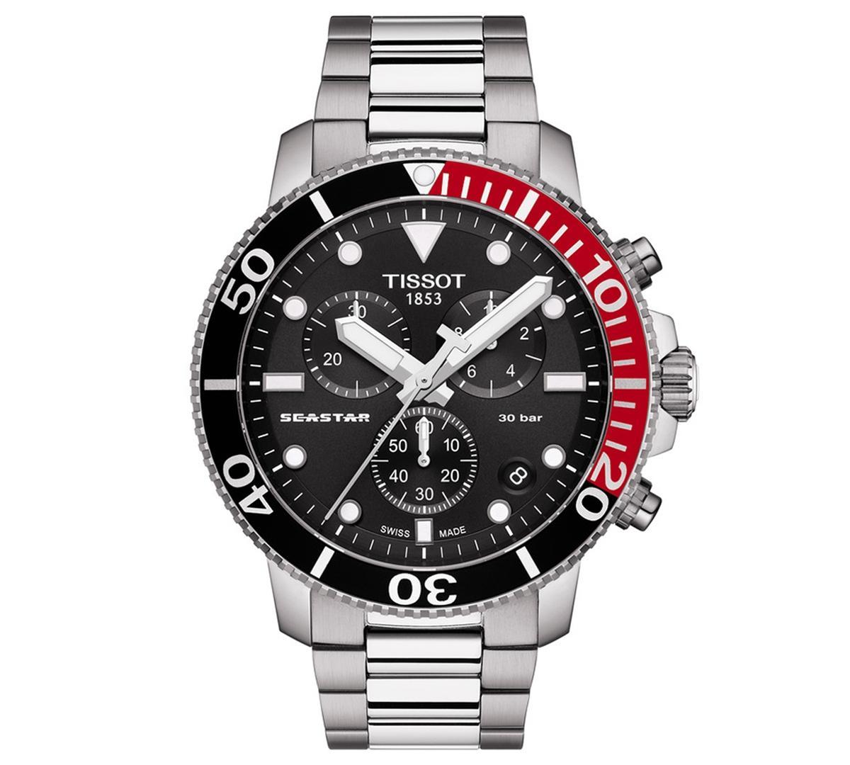 Tissot Mens Seastar 1000 Quartz Chronograph Grey Strap Watch Product Image