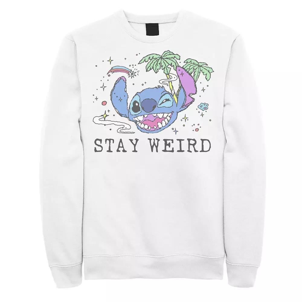 Disney's Lilo & Stitch Stay Weird Stitch Men's Sweatshirt, Size: XL, White Product Image