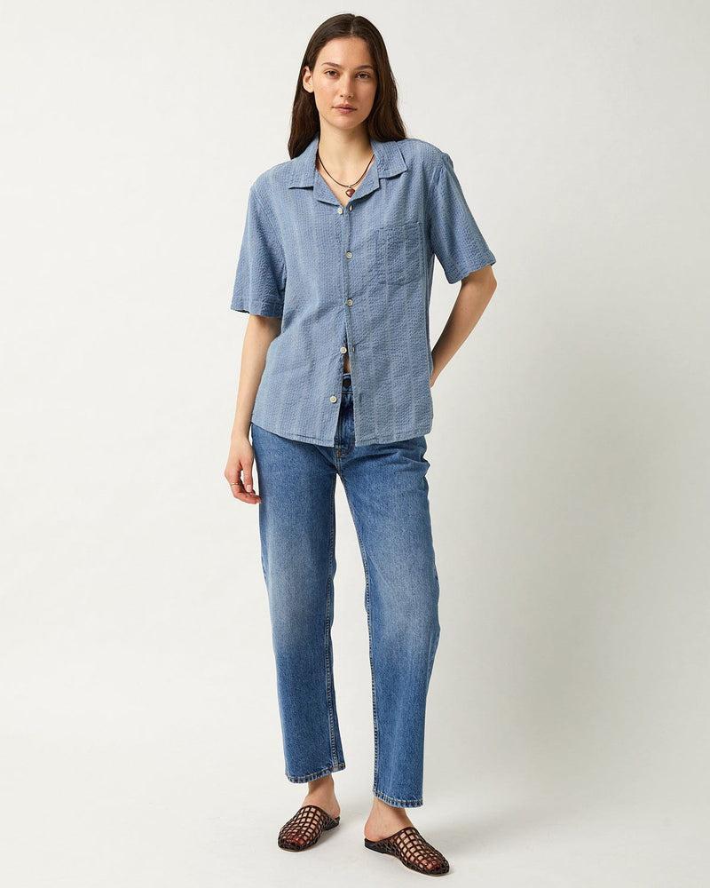 Striped Seersucker SS - Indigo Product Image