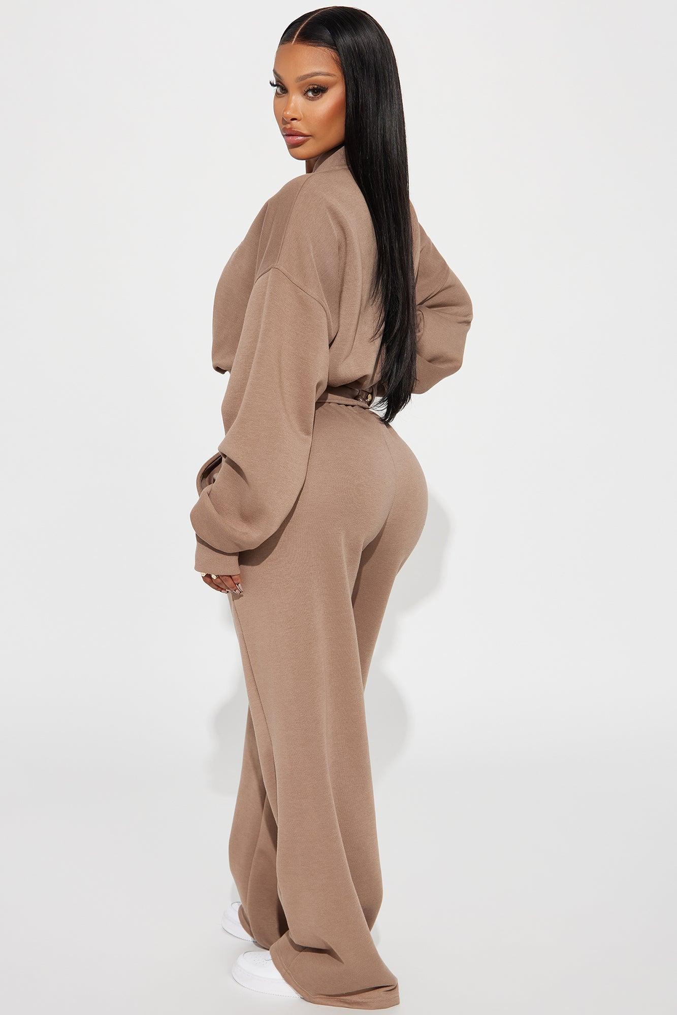 New York Fleece Pant Set - Mocha Product Image