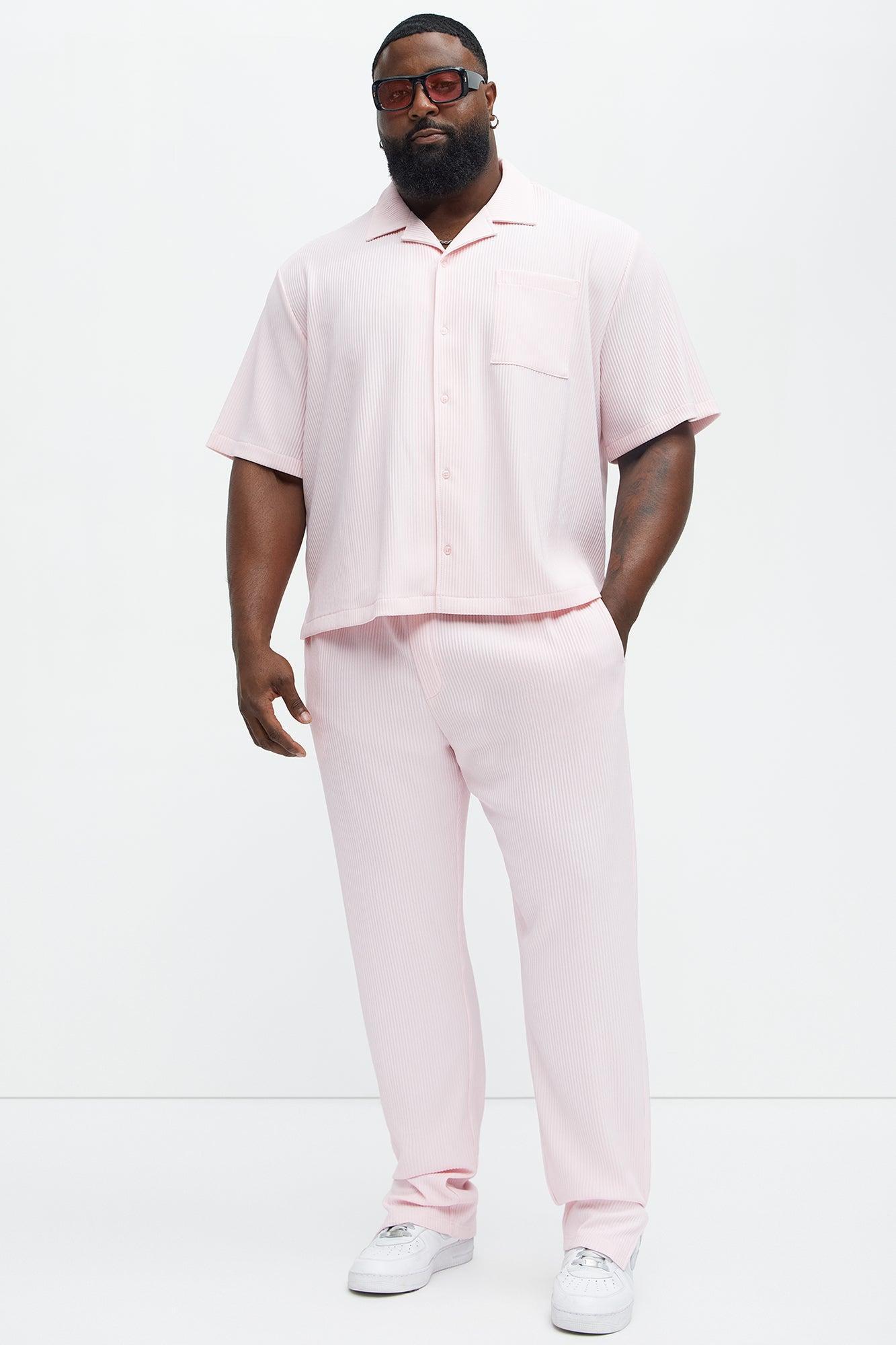 Show Up Slim Slit Pants - Pink Product Image