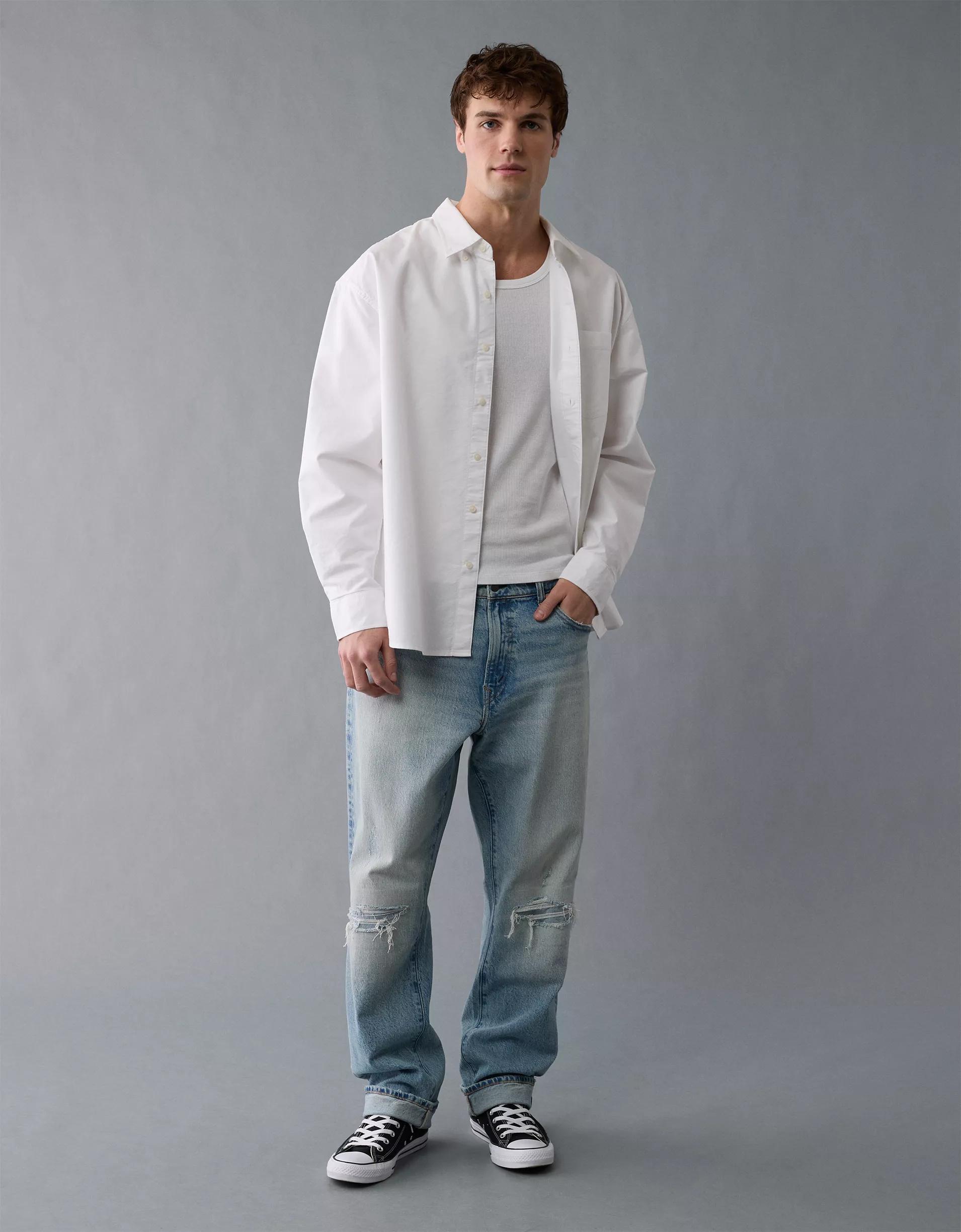 AE Everyday Relaxed Oxford Button-Up Shirt Product Image