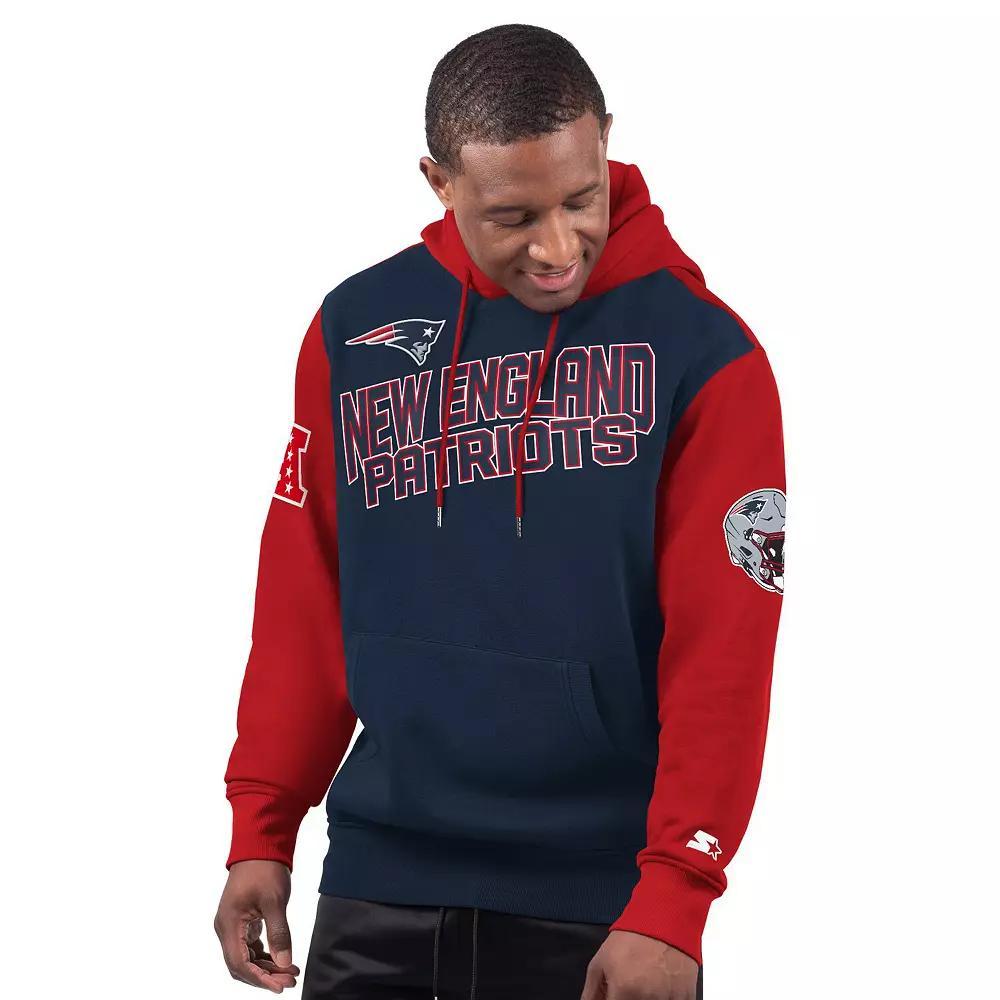 Men's Starter Navy New England Patriots Extreme Pullover Hoodie, Size: 4XL, Blue Product Image
