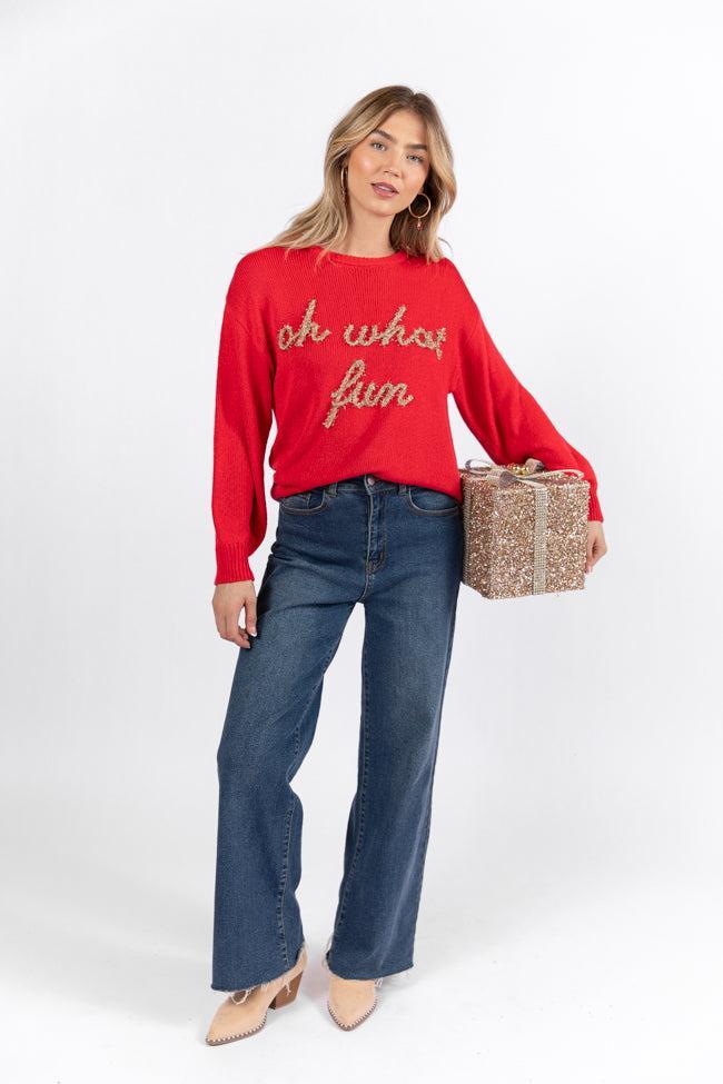 Oh What Fun Red Sweater FINAL SALE Product Image