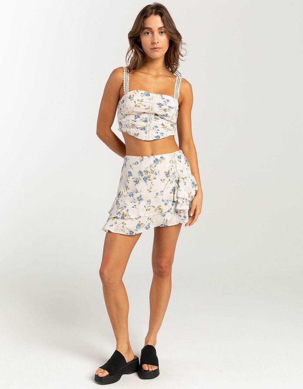 FULL TILT Cinch Lace Trim Womens Cami Product Image