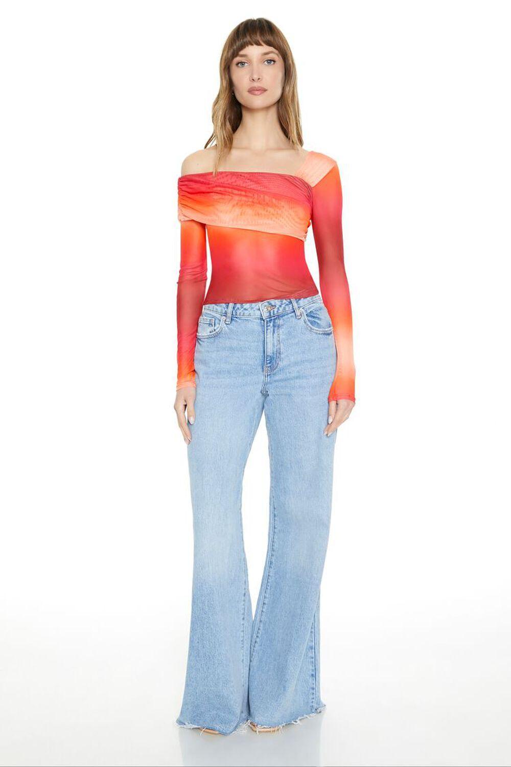 Gradient Wash Mesh Crop Top | Forever 21 Product Image