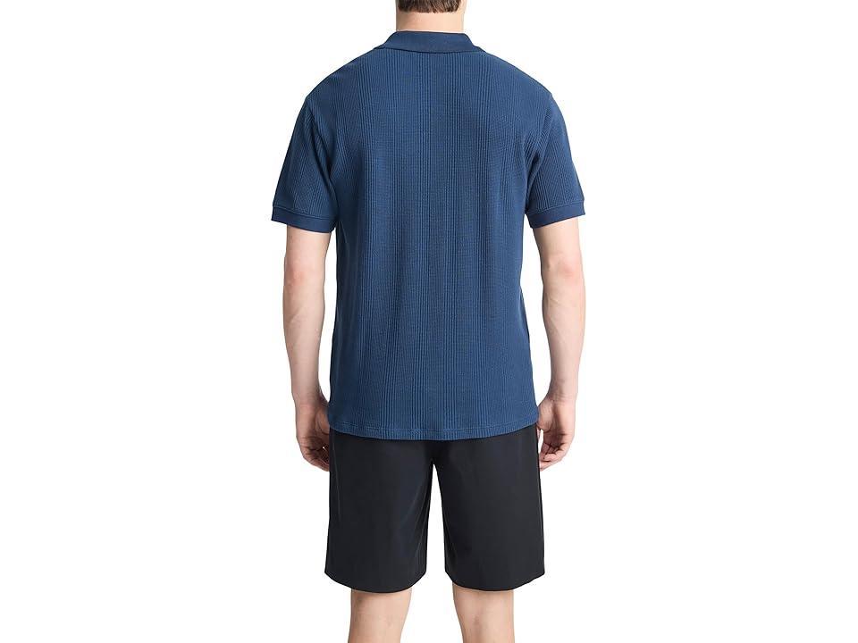 Vince Varigated Texture S/S Polo (Midnight Sky) Men's Short Sleeve Knit Product Image