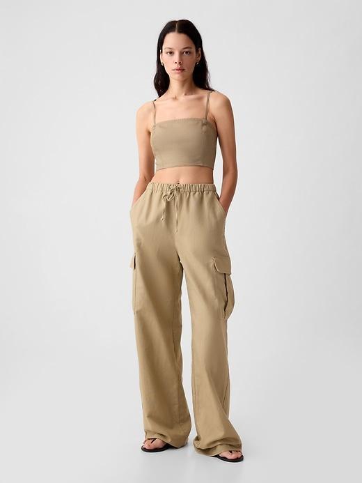 Linen-Cotton Cropped Tube Top Product Image