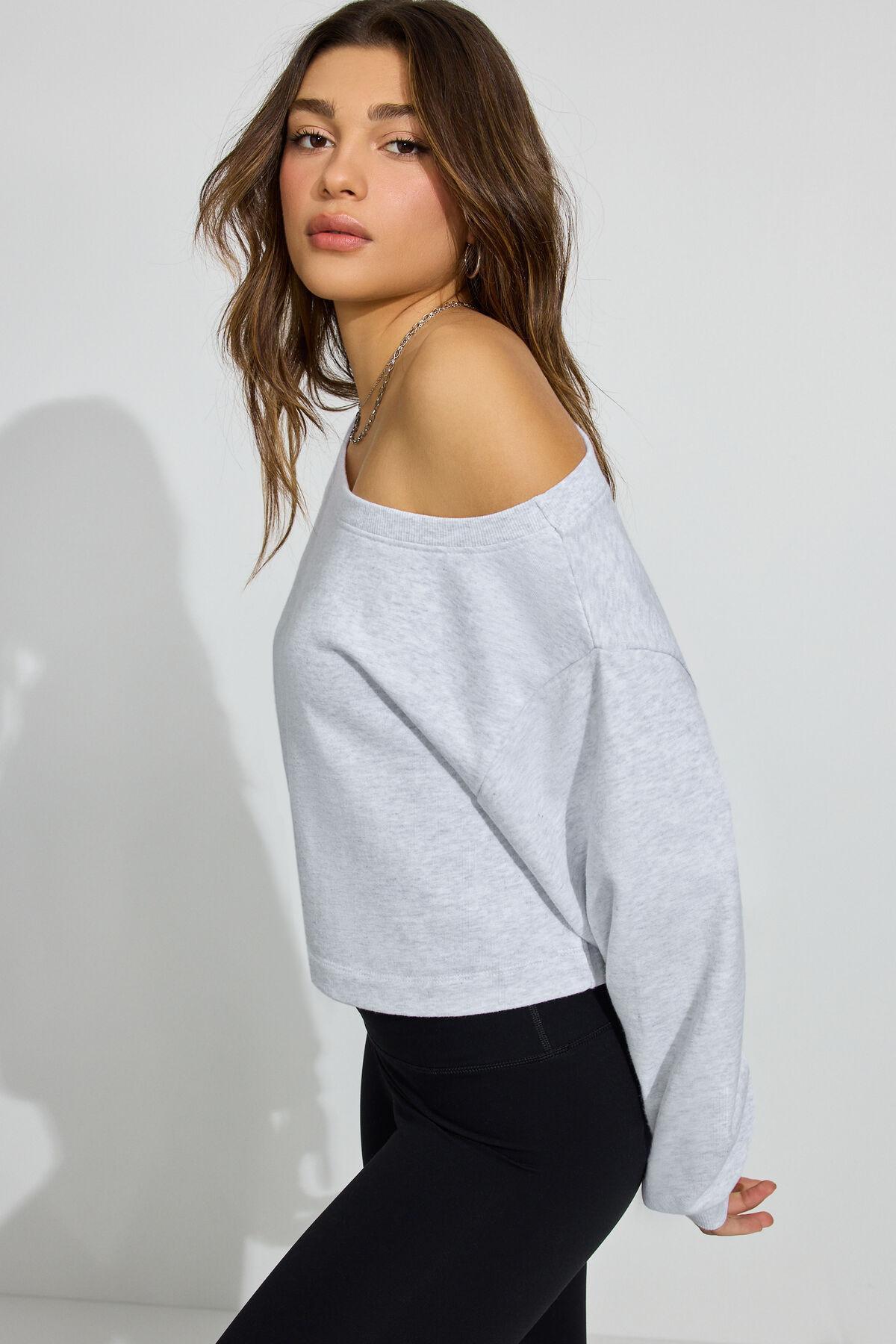 SoftTerry Boxy Off Shoulder Sweatshirt Product Image