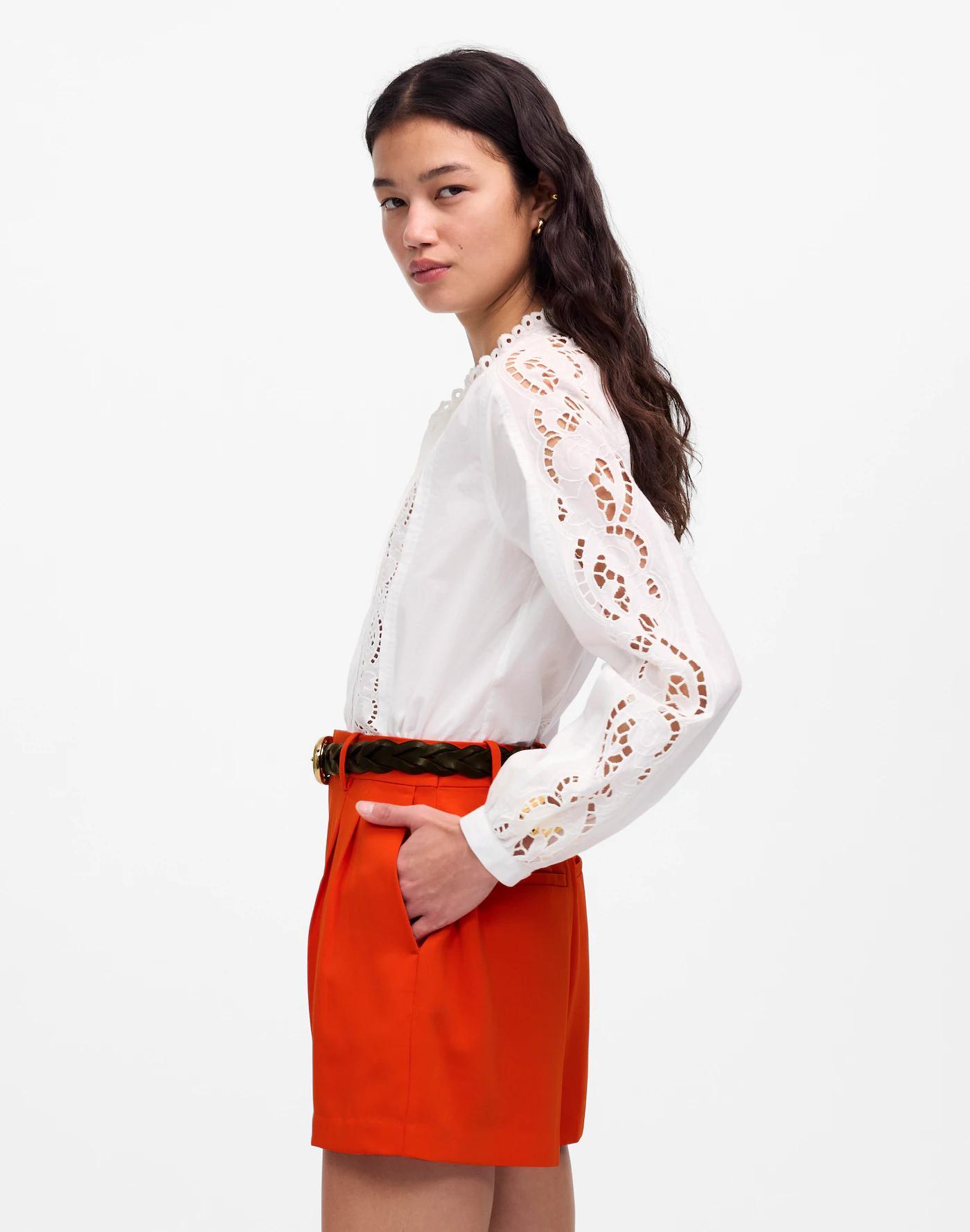 Easy Pleated Trouser Shorts in Crepe Product Image