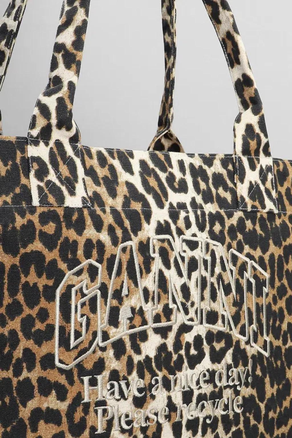 large leopard-print canvas tote bag Product Image