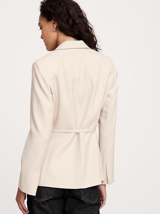 Drapey Twill Wrap Blazer Product Image