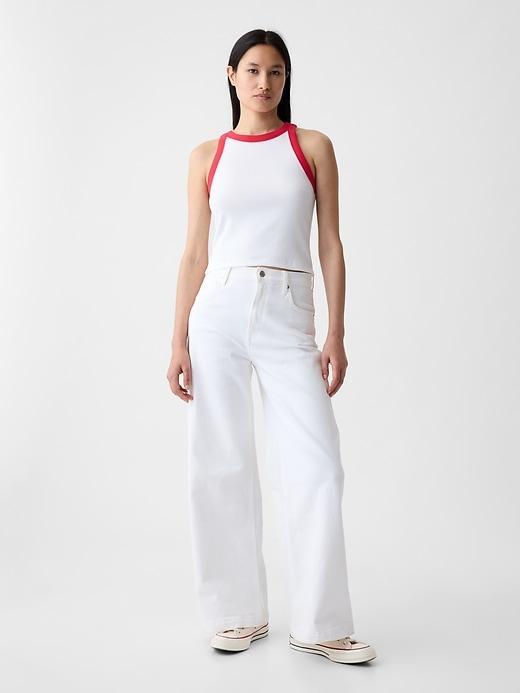 Modern Rib Cropped Halter Top Product Image