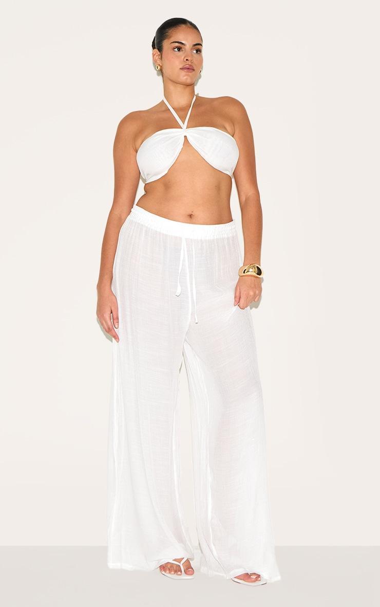 Plus White Pants & Top Set Product Image