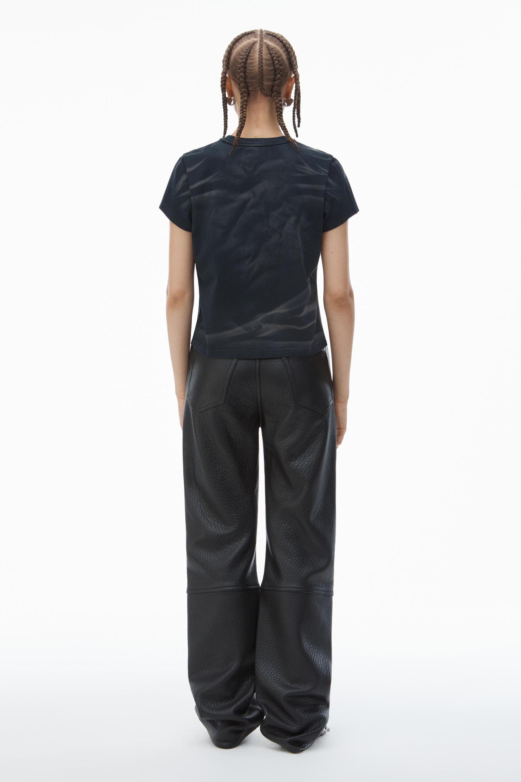 Distressed Logo Shrunken Tee In Cotton Jersey Product Image