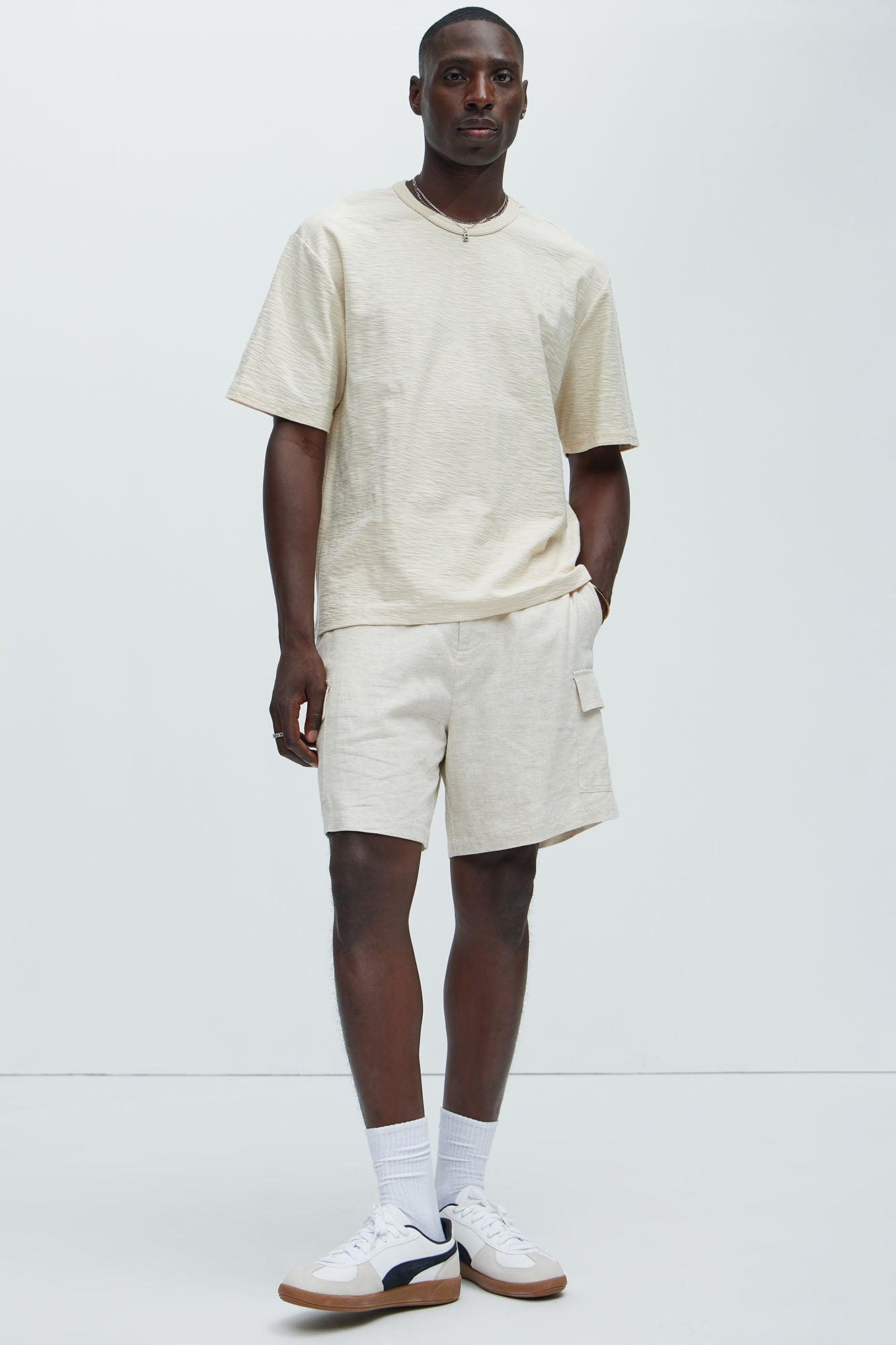 Asher Slub Texture Short Sleeve Tee - Oatmeal Product Image